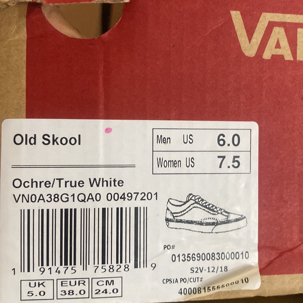 VANS Ochre Mustard Skate Sneakers NWT - Picture 5 of 6